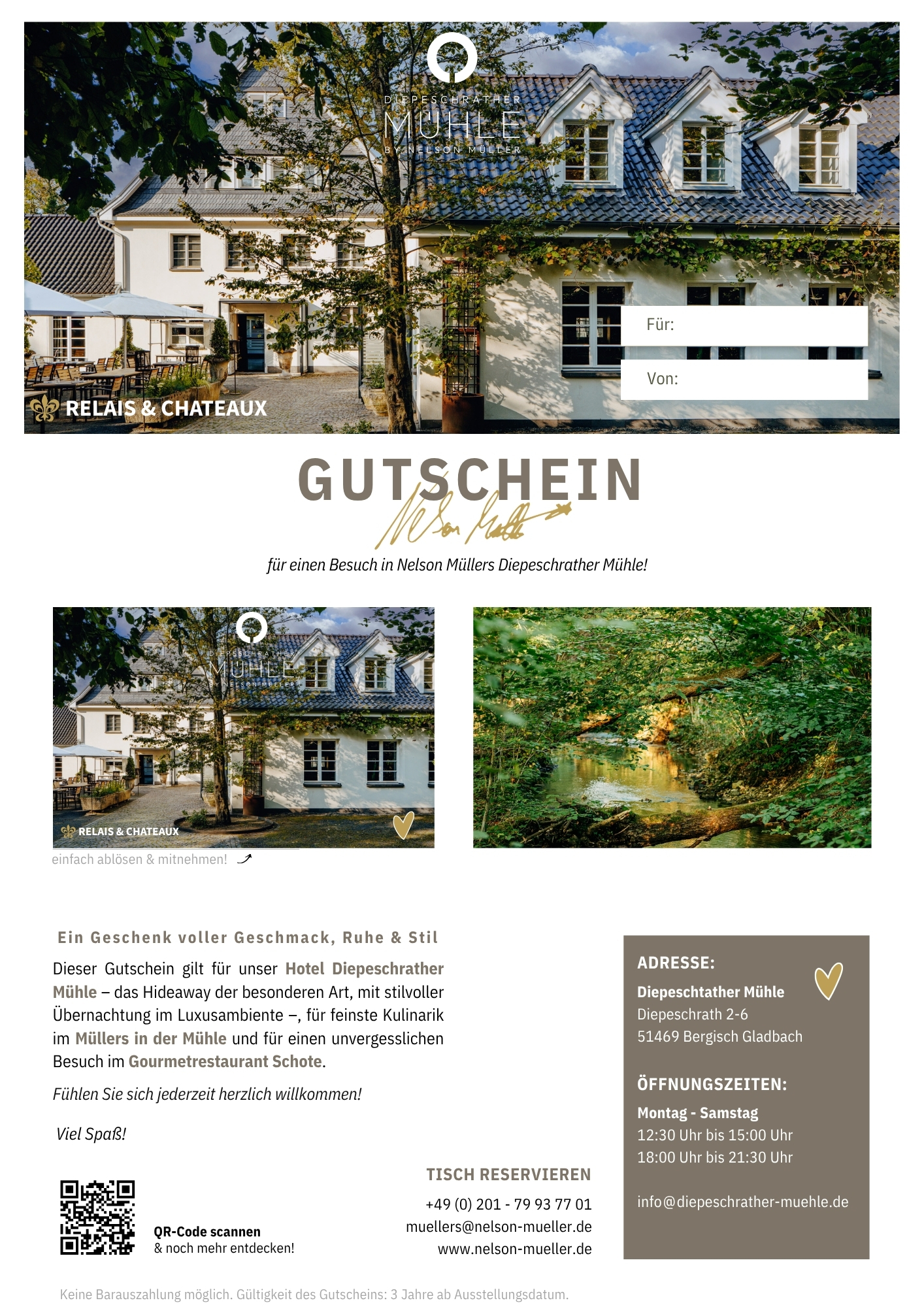 Gutschein Diepeschrather Mühle